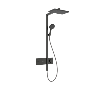 Termostatinė dušo sistema HANSGROHE Raindance Alive Q 210/340, 1 srovės, spalva - šlifuoto juodo chromo (brushed black chrome)