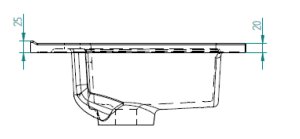 Praustuvas BALTECO Forma 60 cm glazūruotos akmens masės