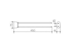 Dvigubas rankšluosčio laikiklis Elegance 450mm, 