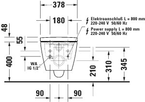 WC pakabinamas Sensowash Starck F lite Compact