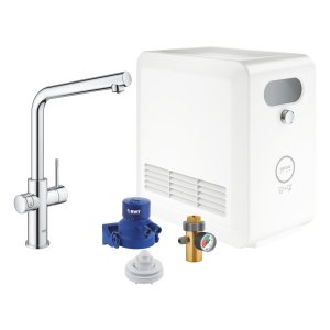 Plautuvės maišytuvo komplektas su filtravimo ir gazavimo funkcija GROHE Blue Professional, chromo spalvos 