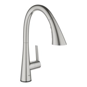 Plautuvės maišytuvas Grohe Zedra Touch, 3 srovių, su baterija 6V, nerūdijančio plieno spalvos 