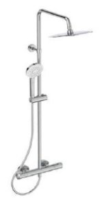 Dušo sistema IDEAL STANDARD Ceratherm50, termostatinė. Komplekte termostatinis maišytuvas,Ø250mm lietaus dušo galva(metalinė), 110 mm 3 funkcijų rankinis dušas, 1750mm IdealFlex dušo žarna