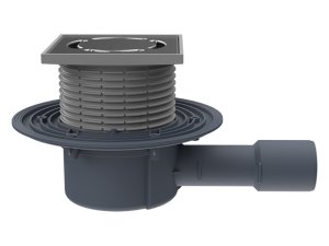 Trapas vidaus patalpoms DN40/50 horizontalus sausu su sifonu "Primus blue", 123x123mm/115x115mm