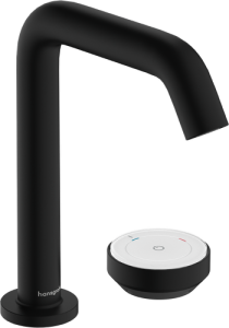 Praustuvo maišytuvas HANSGROHE Tecturis S 150 dviejų dalių, CoolStart EcoSmart+, su dugno vožtuvu, spalva - juoda matinė (matt black)
