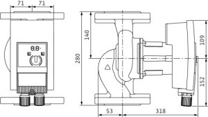 Cirkuliacinis siurblys Yonos MAXO 50/0,5-9 PN6/10