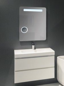Veidrodis LY60x80 su LED apšvietimu ir kosmetiniu veidrodžiu