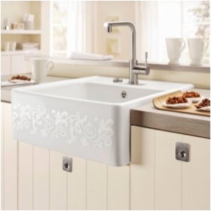 Dalinai įleidžiama plautuvė VILLEROY&BOCH Single-bowl 630x595, dviejų skylių, baltos spavos
