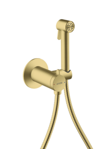 Rankinis bidė dušelis AXOR Bidette Showers 1jet, su laikikliu ir 1,25 m žarna, šlifuoto žalvario spalvos (Brushed Brass)