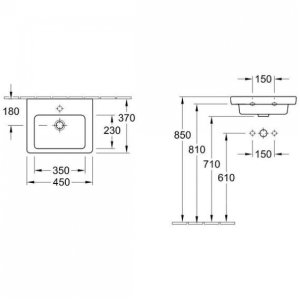 Baldinis praustuvas VILLEROY&BOCH Subway 2.0 450x370 mm