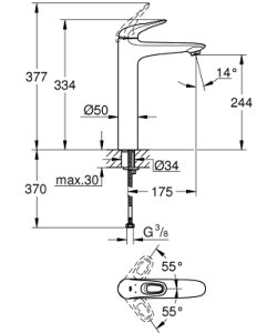 Praustuvo maišytuvas GROHE Eurostyle XL dydžio, baltas