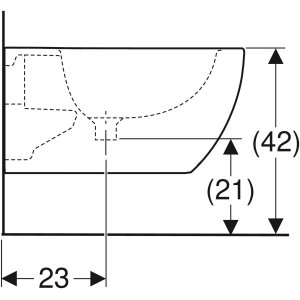 Pakabinamas bidė Geberit Acanto, T53 cm