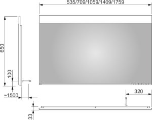 Veidrodis Edition400 710x650, šildomas, LED