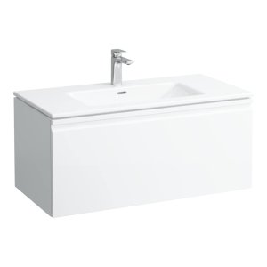 Spintelė su praustuvu Laufen PRO S 1000x500x460 mm, 2 stalčiai (išorinis ir vidinis), spintelės spalva - balta
