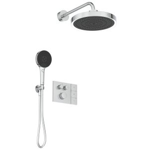 Dušo sistema IDEAL STANDARD Ceratherm Navigo Solos, 300mm dušo galva, 3 funkcijos, 400mm dušo alkūnė, apšvietimas, chromas