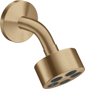 Dušo galva su alkūne iš sienos AXOR One 75 1jet EcoSmart, šlifuotos bronzos spalvos (Brushed Bronze)