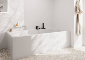 3 dalių vonios maišytuvas HANSGROHE Tecturis E, iš vonios krašto, spalva - juoda matinė (matt black)
