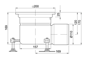 Trapas EG157dn100 horizontalus Indrain nerūdijantis plienas