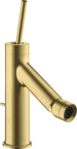 Bidė maišytuvas AXOR Starck su svirtiniu (pop-up) dugno vožtuvu, šlifuoto žalvario spalvos (Brushed Brass)