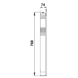Giluminis gręžinio siurblys, vandens tiekimui, Grundfos SQE 3-55; 1~230V; 1,5 kW