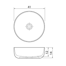 Praustuvas dubuo Balteco Neo C baltas 41x14cm apvalus su dugno vožtuvu