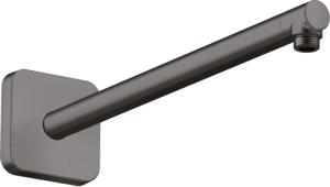 Alkūnė dušo galvai iš sienos AXOR ShowerSolutions, 390 mm, suapvalintais kampais, šlifuoto juodo chromo spalvos (Brushed Black Chrome)