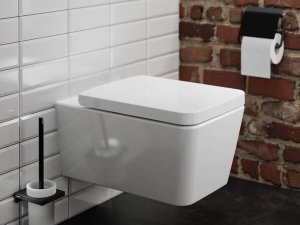 Pakabinamo WC unitazo Hansgrohe EluPura Q su AquaFall Flush nuplovimu, SmartClean danga ir dangčio su SoftClose+QuickRelease komplektas