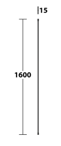 Dušo žarna 1600mm, juoda matinė