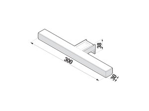 Šviestuvas Jika MOONBOX, Clear veidrodžiui, 300x30x38 mm