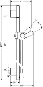 Dušo stovas AXOR Uno 0,9 m, su dušo žarna 1,6 m, chromo spalvos 