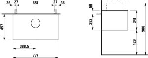 Stalčiaus modulis Laufen SONAR 775x455x340 mm, 1 stalčius, tinka praustuvams 812340/812341/812342/812343, spalva - copper