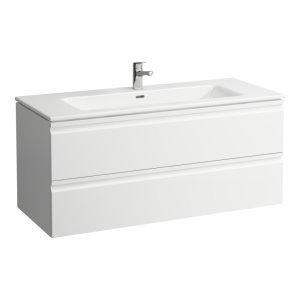 Spintelė su praustuvu Laufen PRO S 1200x500x545 mm, plonas "slim" praustuvas, 2 stalčiai,  spintelės spalva - balta blizgi