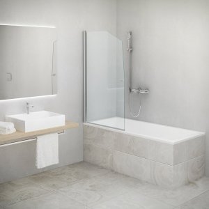 Vonios sienelė Roth Swing/850 blizgiu profiliu, skaidriu stiklu