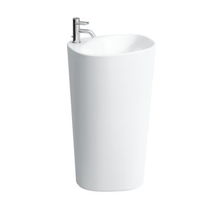 Praustuvas Laufen PALOMBA 525x435x900 mm, statomas, be angos maišytuvui, su jungimo prie sienos moduliu, spalva - balta LCC (LAUFEN Clean Coat)