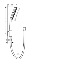 Dušo komplektas HANSGROHE Raindance Alive Select S 125, 3 srovių, EcoSmart, su 1,6 m dušo žarna, spalva - šlifuotos bronzos (brushed bronze)
