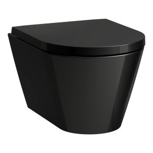 Pakabinamas unitazas Laufen KARTELL, Rimless, tylus sūkurinis nuplovimas 'Silent flush', spalva - juoda blizgi