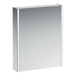 Veidrodinė spintelė Laufen FRAME 25, 600x150x750 mm, 2 LED šviestuvai, 2 el. lizdai, 1 dvipusio veidrodžio kairinės durelės, spalva - balta blizgi