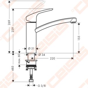 Plautuvės maišytuvas HANSGROHE Focus