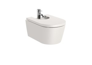 Bidė Roca INSPIRA ROUND, pakabinama, 1 anga maišytuvui viduryje, spalva - beige