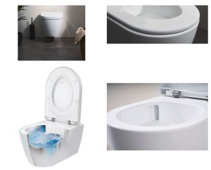 Pakabinamas unitazas Duravit ME by Starck Hero Edition, su lėtai užsidarančiu dangčiu, DuraShield danga, bakelis į komplektą neįeina