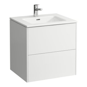 Spintelė su praustuvu Laufen PRO S 600x500x610 mm, plonas "slim" praustuvas, 2 stalčiai,  spintelės spalva - balta matinė