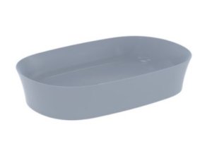 Praustuvas-dubuo Ideal Standard Ipalyss Oval, matmenys: 600x380x120mm, be persipylimo, spalva - Powder, su dugno vožtuvu