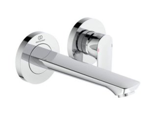 Maišytuvas praustuvui iš sienos Ideal Standard Connect Air, 2 dalių, spalva -chromas, snapo ilgis 185 mm. Reikalinga potinkinė dalis  A5948NU