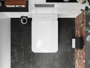 Pakabinamo WC unitazo Hansgrohe EluPura Q su AquaFall Flush nuplovimu, SmartClean danga ir dangčio su SoftClose+QuickRelease komplektas