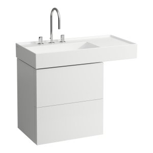 Praustuvas Laufen KARTELL 900x460x120 mm, platus kraštas dešinėje, be angos maišytuvui, be perlajos, spalva - graphite matt