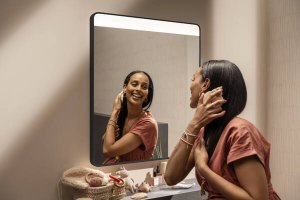 Veidrodis Hansgrohe Xarita Lite Q su LED apšvietimu, 600/30, matinis juodas