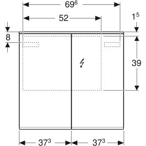 Spintelė Option Plus, veidrodinė, su apšvietimu, 750x700x172