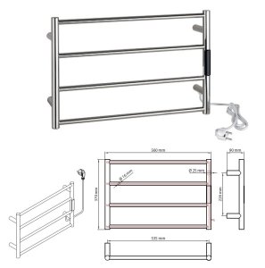 Elektrinis rankšluosčių džiovintuvas BEMETA Laderra mini, 560x370 mm, 63 W, Gold matt