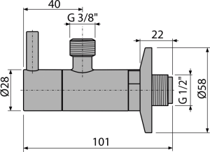 Kampinis ventilis su filtru Alcadrain ARV001, 1/2x3/8, dekoratyvinis, chromuotas