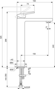 Maišytuvas praustuvui-dubeniui Ideal Standard Extra, be d.v.